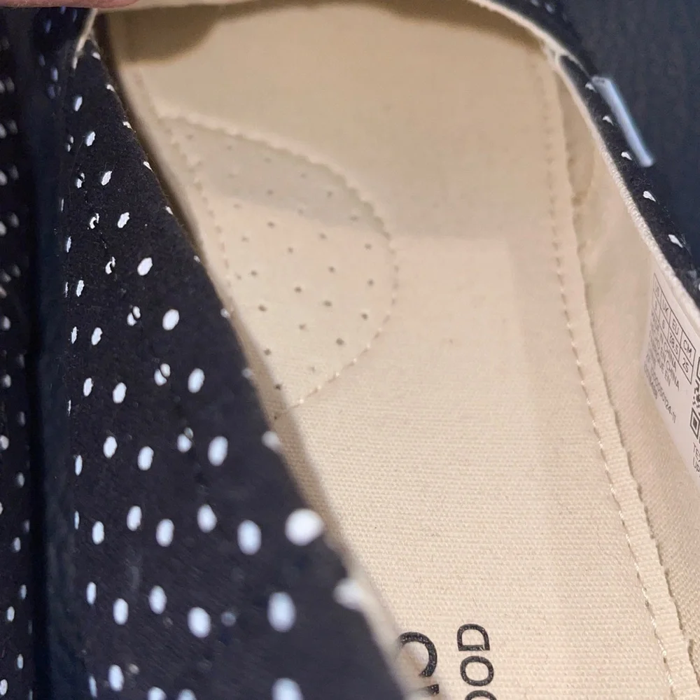 TOMS Classic Shoes Polka Dot Black Women's Slip-On Shoes Size 8 Espadrilles